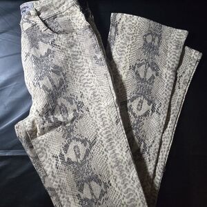 Y2k Parasuco Capri Jeans Beige Snake Skin, Stretch Specialist Size 28